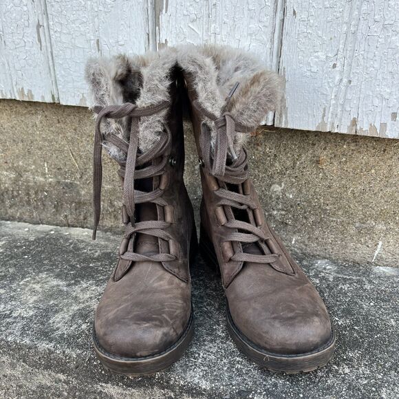 ABEO Helena Faux Fur Lined Leather Ankle Waterproof Winter Boot- Size 6.5 EUC - Picture 7 of 9